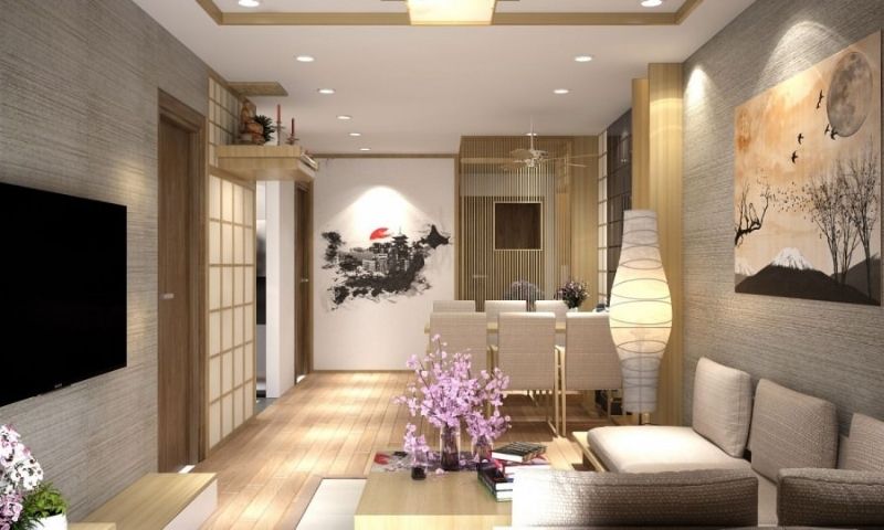 Căn hộ chung cư 70m2 sang trọng phong cách Nhật Bản