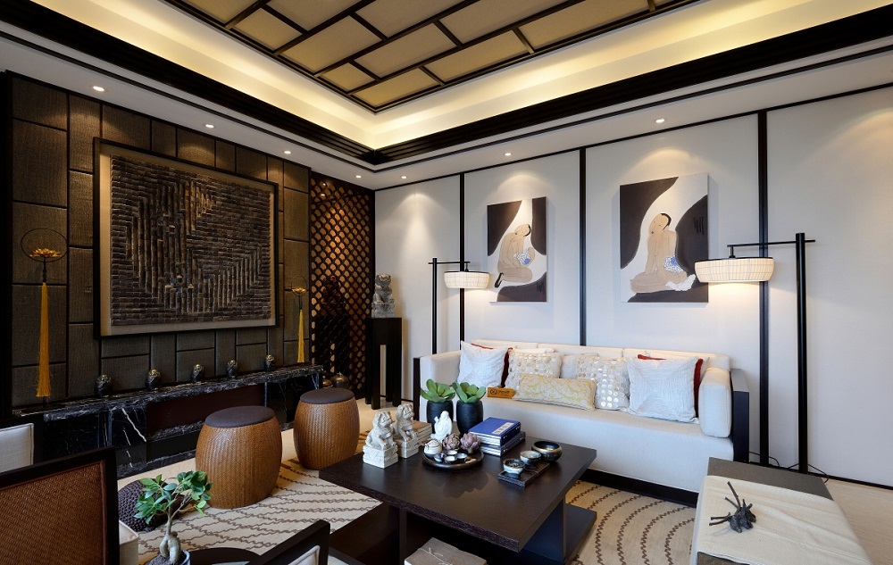 Mẫu phòng khách truyền thống kết hợp hiện đại trong thiết kế nội thất chung cư 65m2 