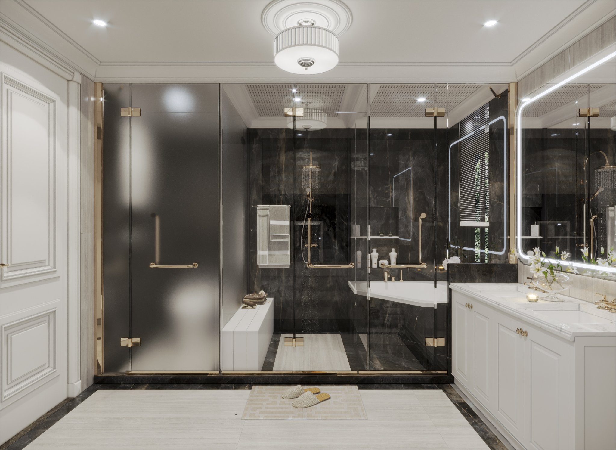 Thiết kế phòng tắm biệt thự hiện đại đầy đủ công năng và thư giãn