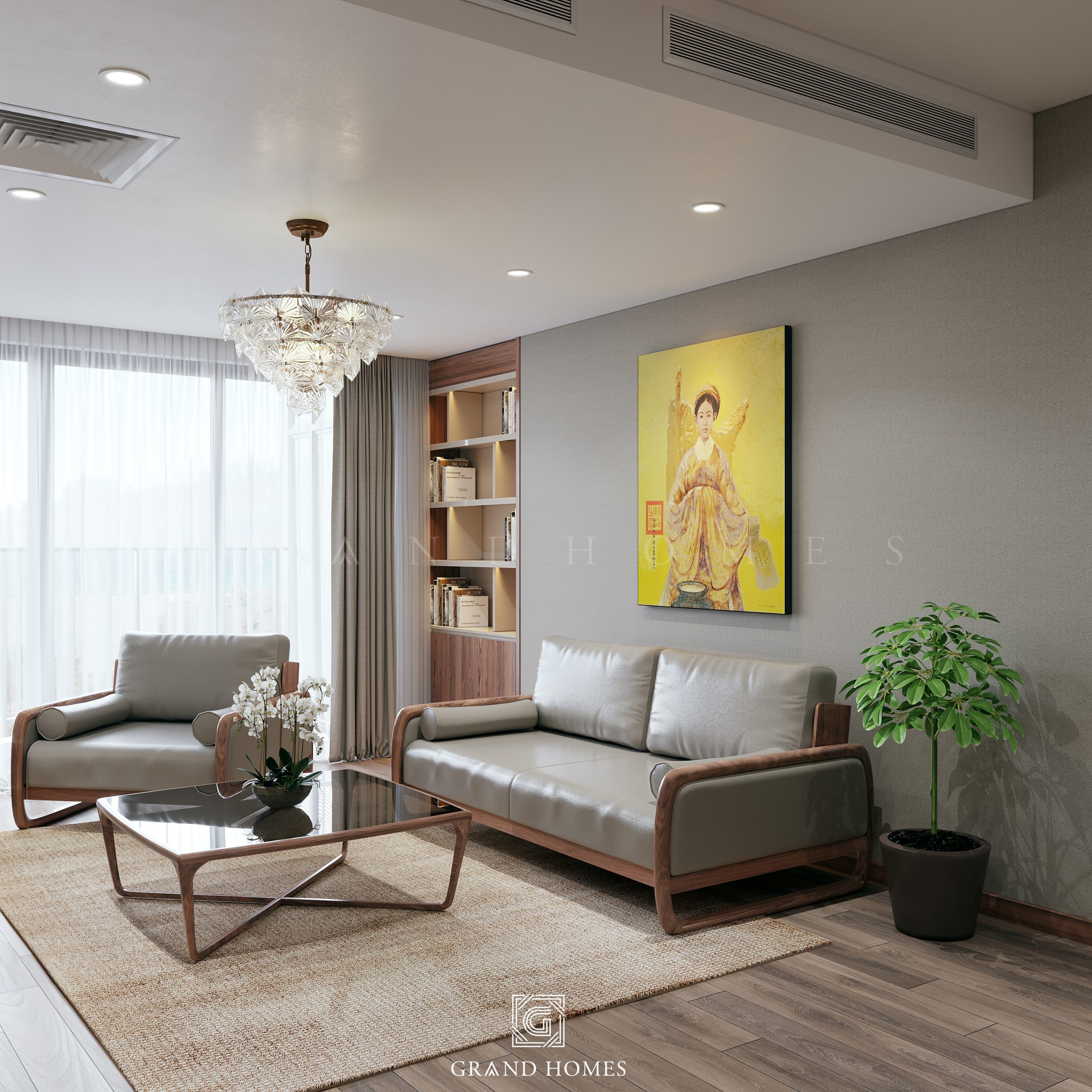 Gợi ý mẫu phòng khách trong thiết kế nội thất chung cư 120m2