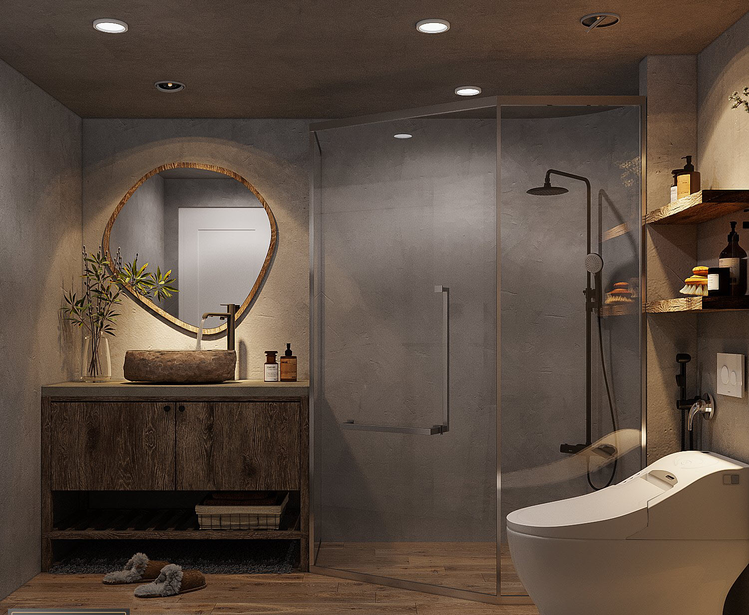 Phòng tắm phong cách Wabi Sabi