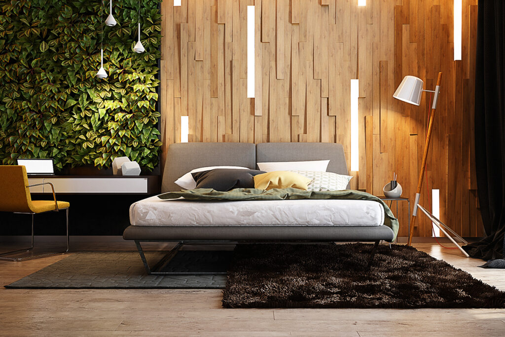 Mẫu phòng ngủ phong cách Eco đem đến cảm giác gần gũi với thiên nhiên