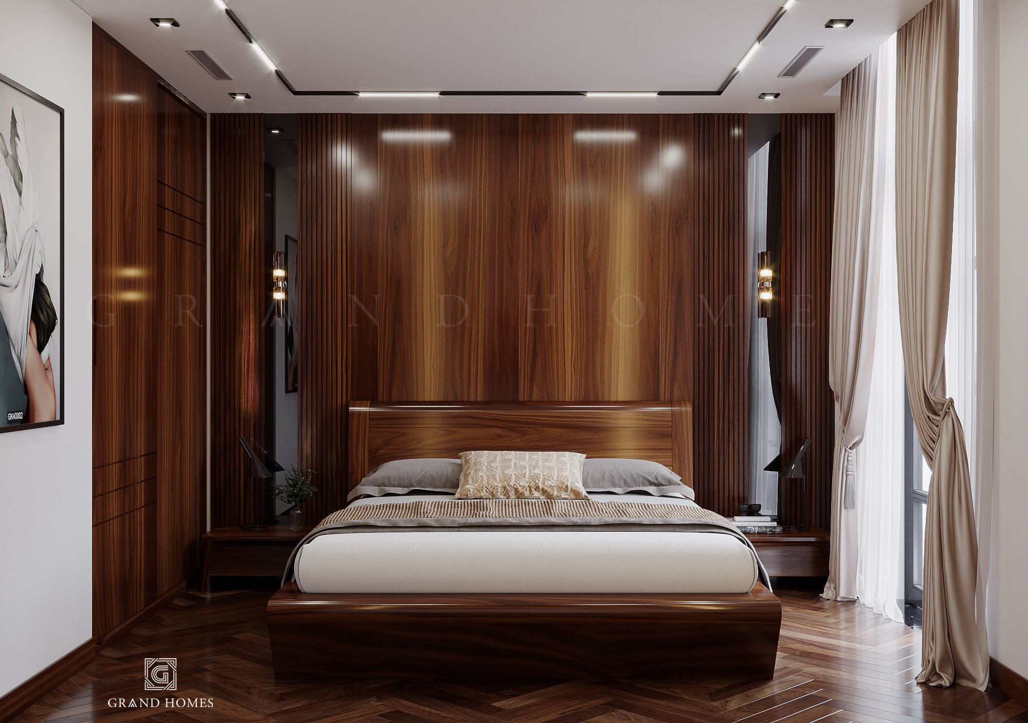 Phòng ngủ master phong cách truyền thống
