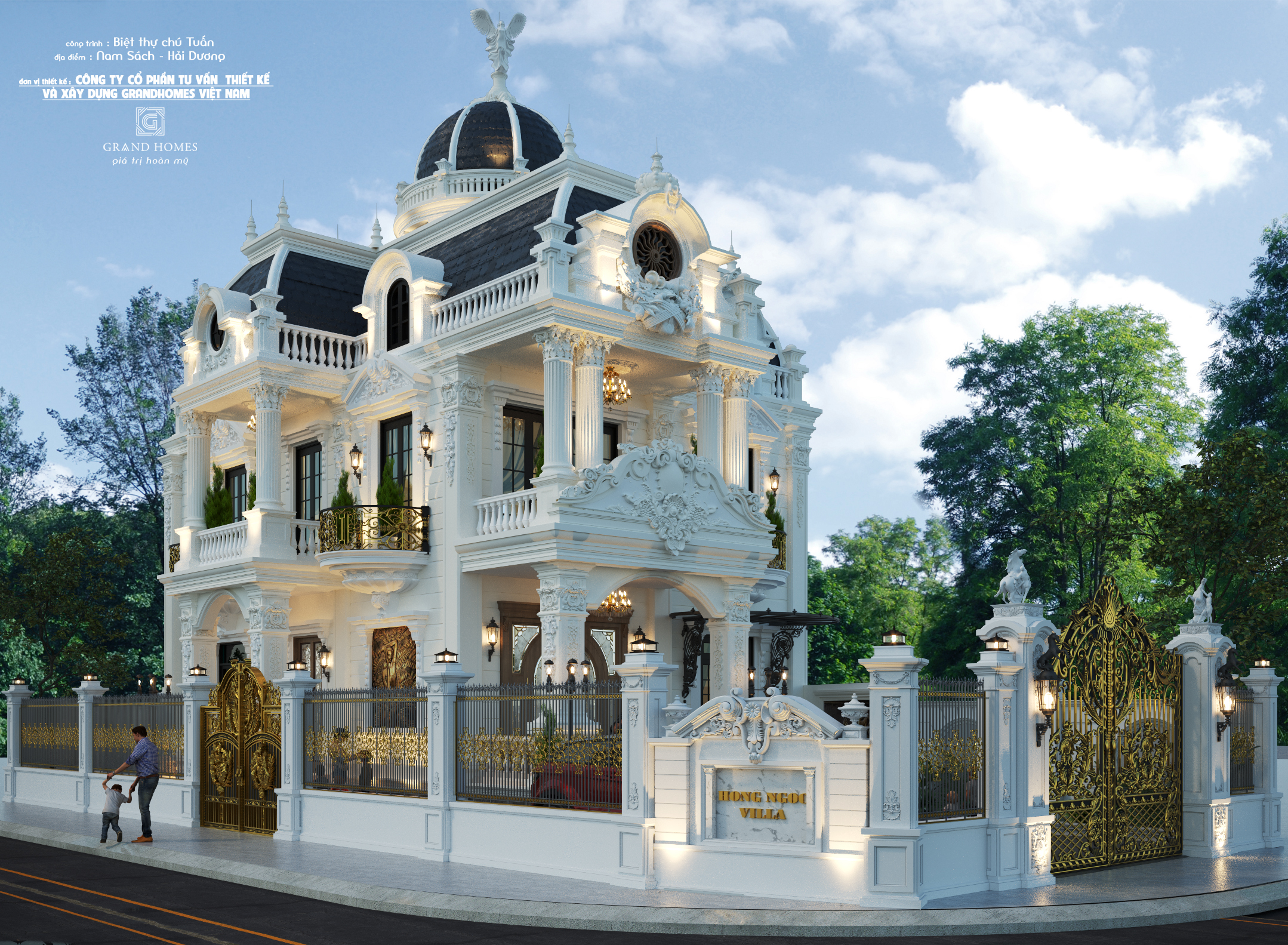 Căn biệt thự 3 tầng tân cổ điển tại Grandhomes Việt Nam