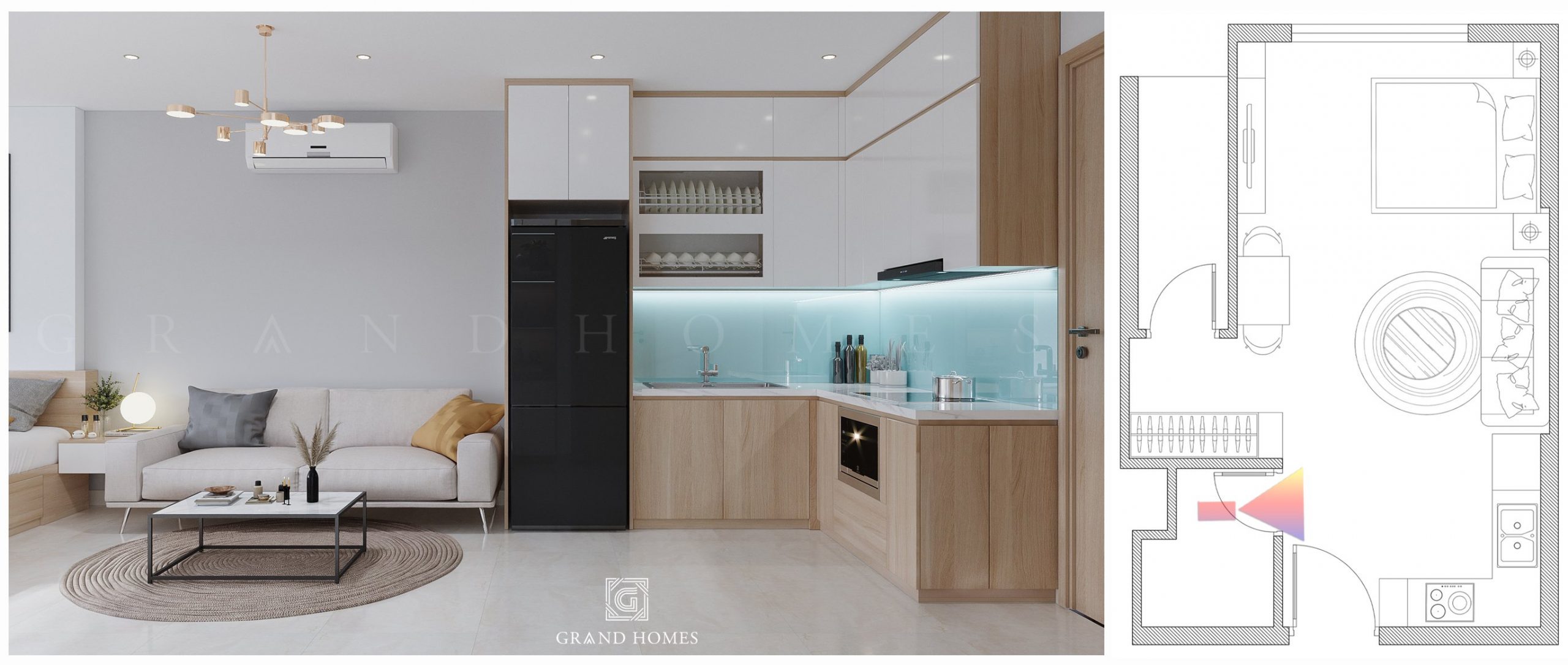 Grandhomes Việt Nam là công ty thiết kế nội thất chung cư uy tín, chuyên nghiệp