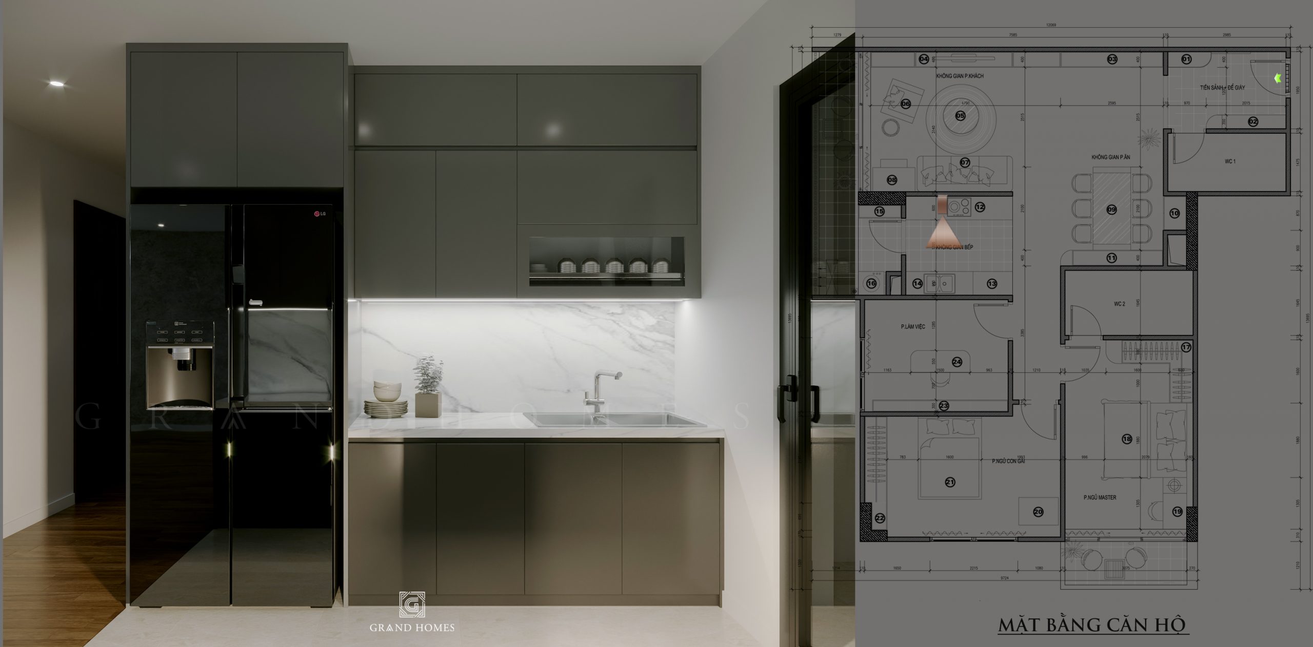 Phòng bếp chung cư không cần quá cầu kỳ trong thiết kế