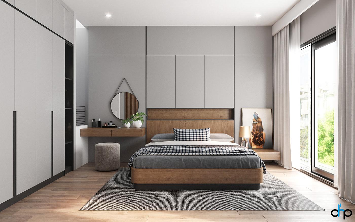 Thiết kế nội thất phong ngủ chung cư phong cách Hàn Quốc